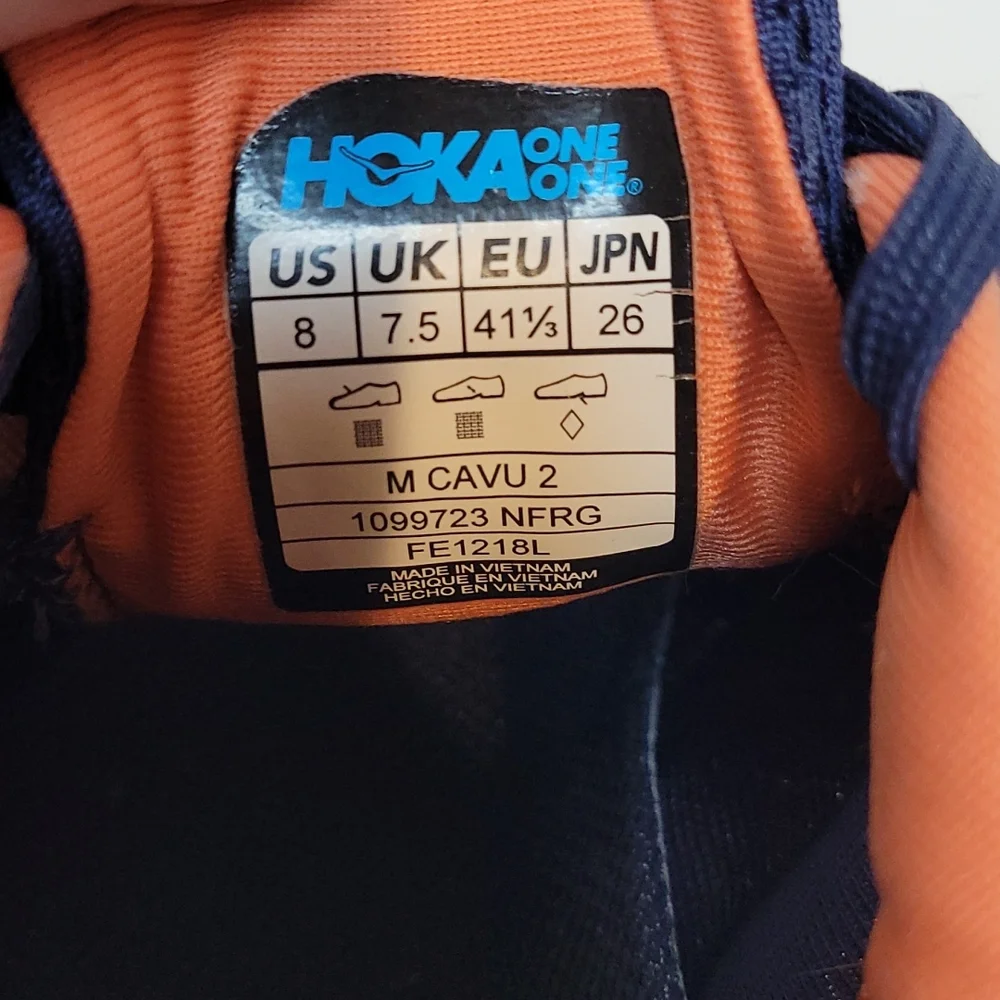 Hoka One One Cavu 2 Men's Size 8 orange blue 1099723 NFRG - Picture 12 of 13